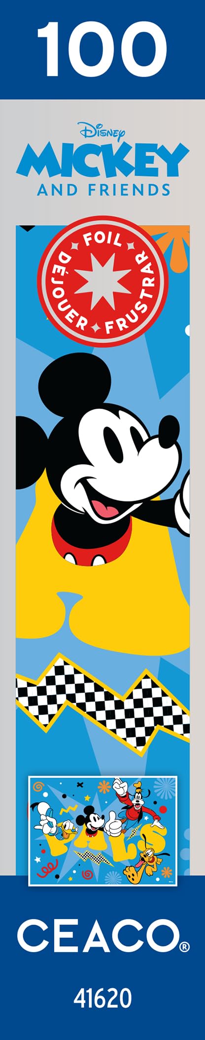 Ceaco Disney Mickey and Friends foil puzzle image 9 — fits neatly on a puzzle table.