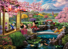 Ceaco Disney Thomas Kinkade puzzle featuring Mickey and Minnie in Japan for immersive family puzzle time