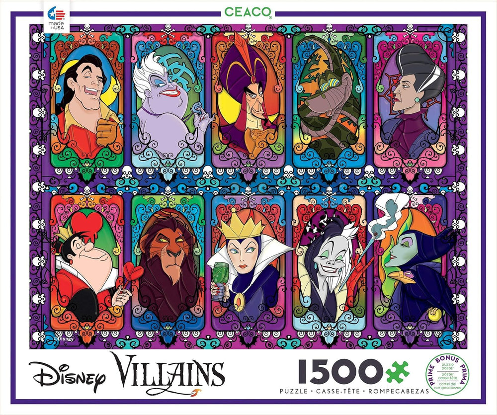 Ceaco Disney Villains 2 completed puzzle reveals a sizable poster-sized scene