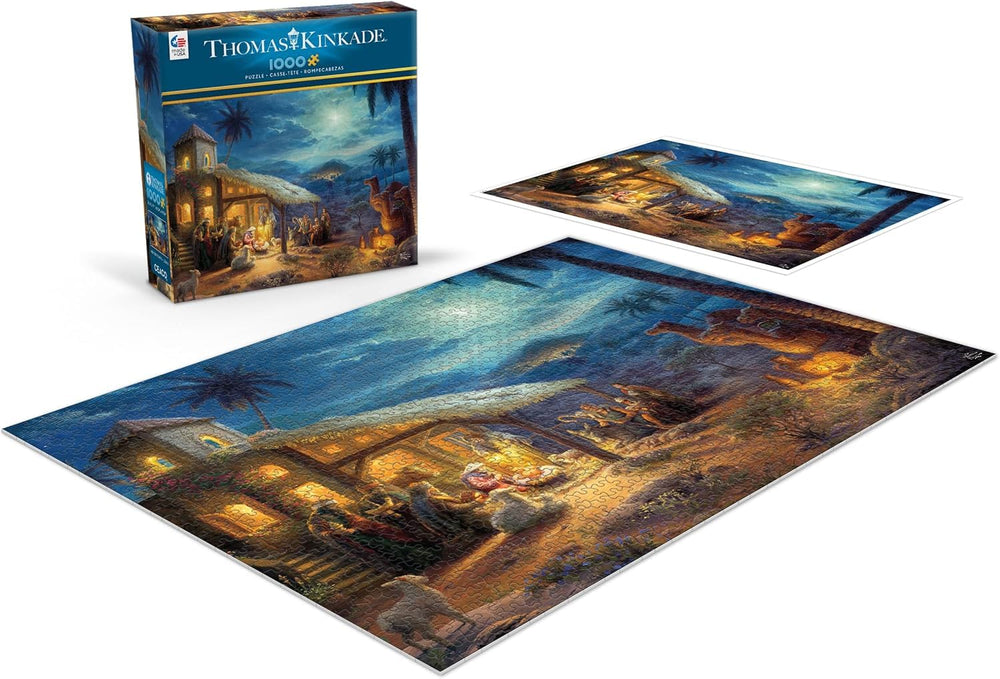 Ceaco Nativity puzzle storage tin helps keep pieces organized