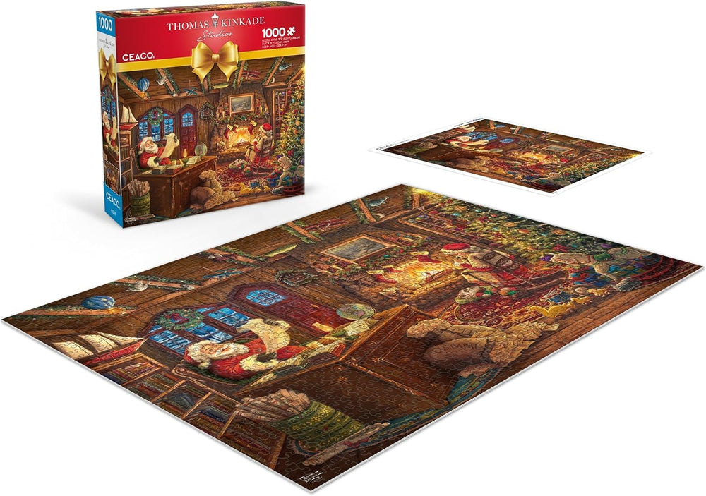 Ceaco Thomas Kinkade sacks of mail by the cabin in holiday puzzle