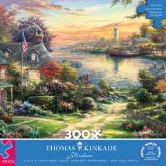 Ceaco Thomas Kinkade New England Harbor busy harbor detail for mindful engagement
