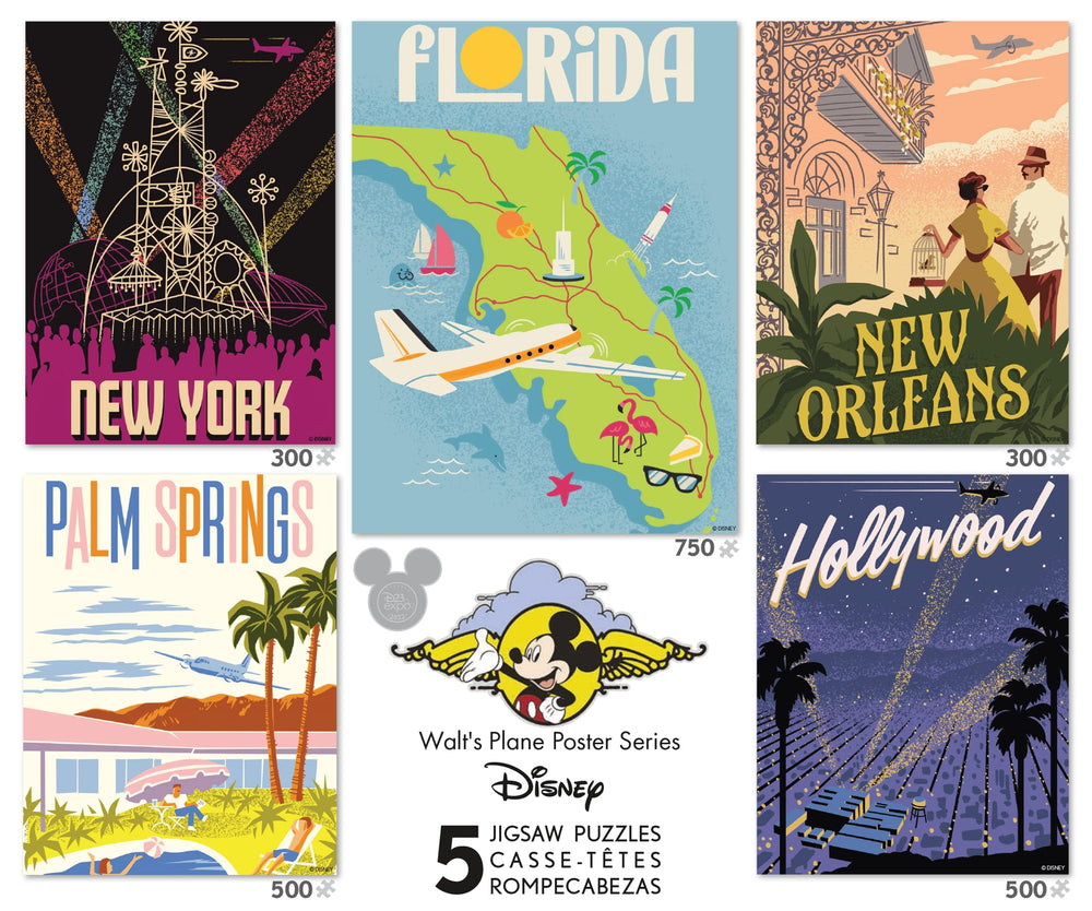 Ceaco Walt's Plane Posters 500-piece puzzle layout invites collaborative family evenings