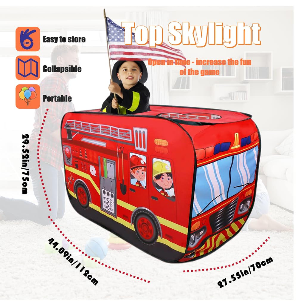 Cecailin fire truck tent foldable pop-up design for quick setup anywhere