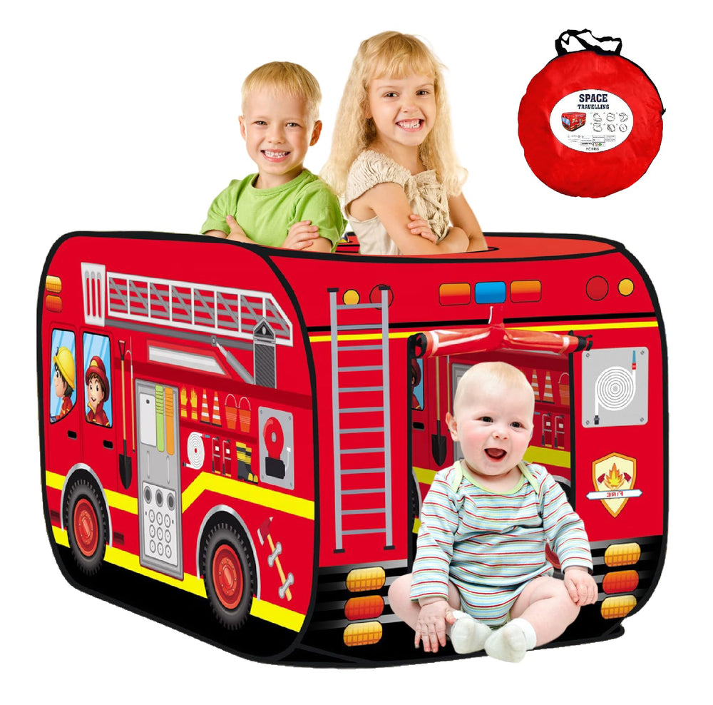 Cecailin fire truck tent with open entrance for easy access and imaginative play