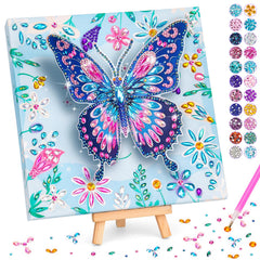 Celecstan diamond art kit butterfly canvas with frame for kid room decor