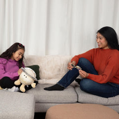 Celestial Buddies Saturn Buddy washable care guide shows easy cleaning options