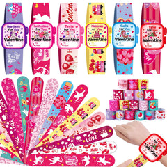 Celltestria Valentine slap bracelets 24-pack, ideal for classroom gift exchanges