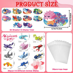 Celltestria valentines cards set enhances gift bags with sea-themed messages.