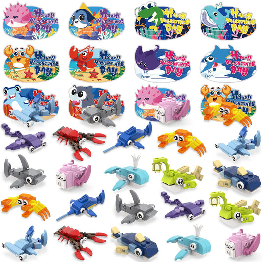 Celltestria Valentine ocean building blocks pack ideal for classroom exchanges.
