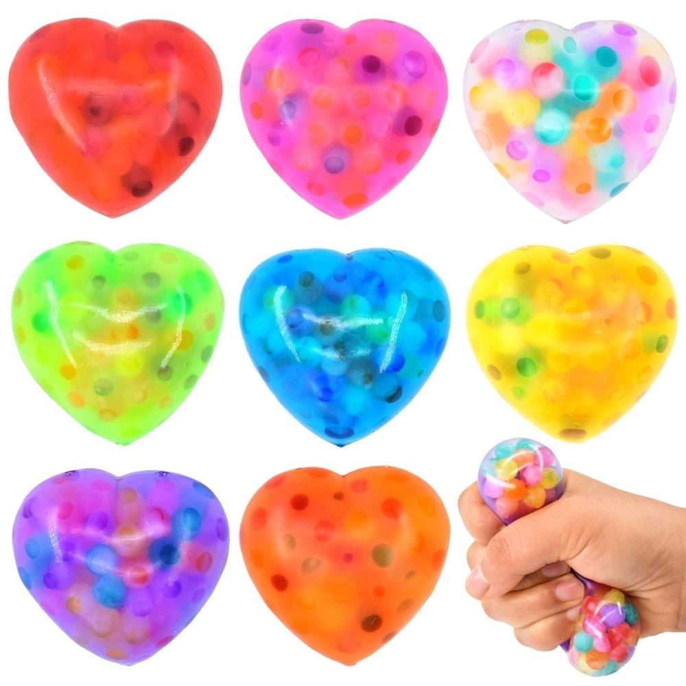 Cenmeytoy Valentine heart stress ball 8-pack in bright colors for classroom favors.