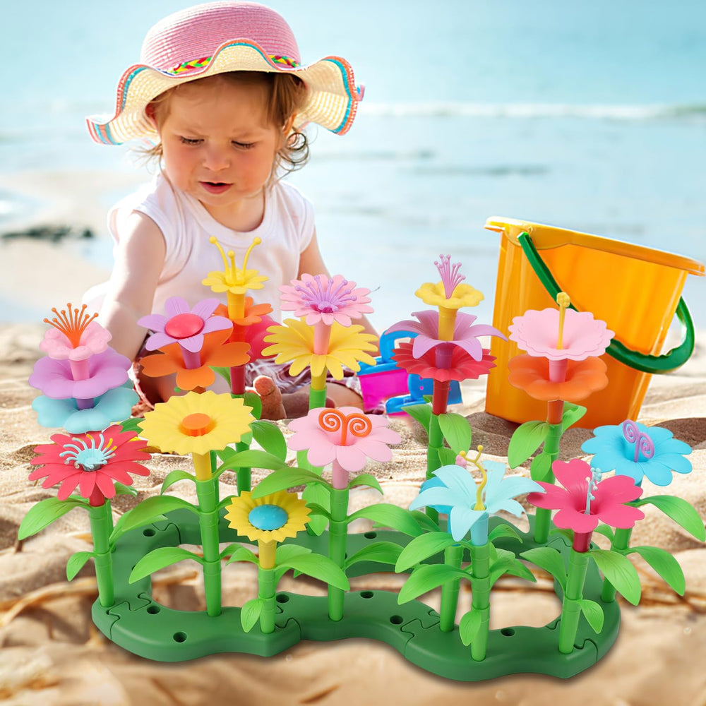 CENOVE storage box for toys keeps flower pieces organized after playtime.