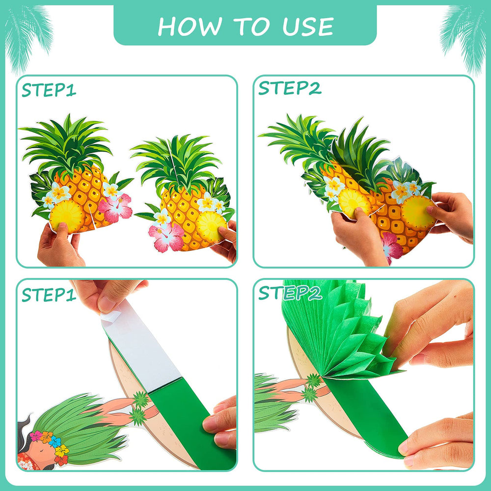 Censen coconut tree honeycomb centerpiece creates island vibes
