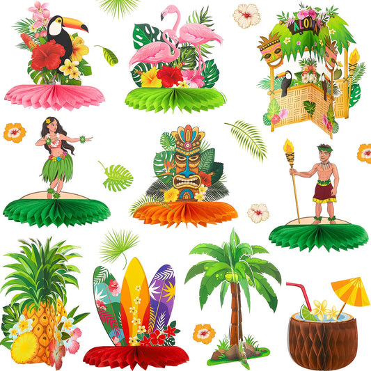Censen Hawaiian luau flamingo honeycomb centerpiece for festive table decor