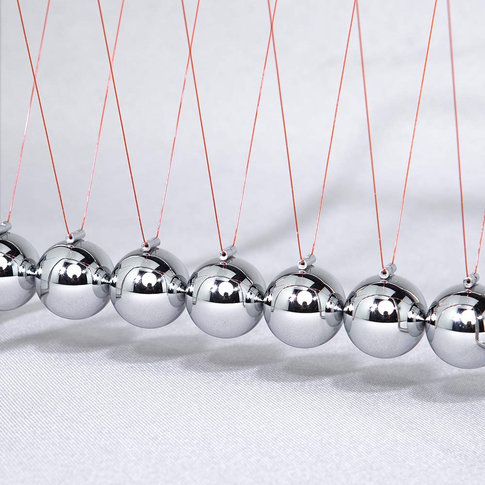 CERROPI Newtons Cradle stand and balls highlight durable construction for long-term use.