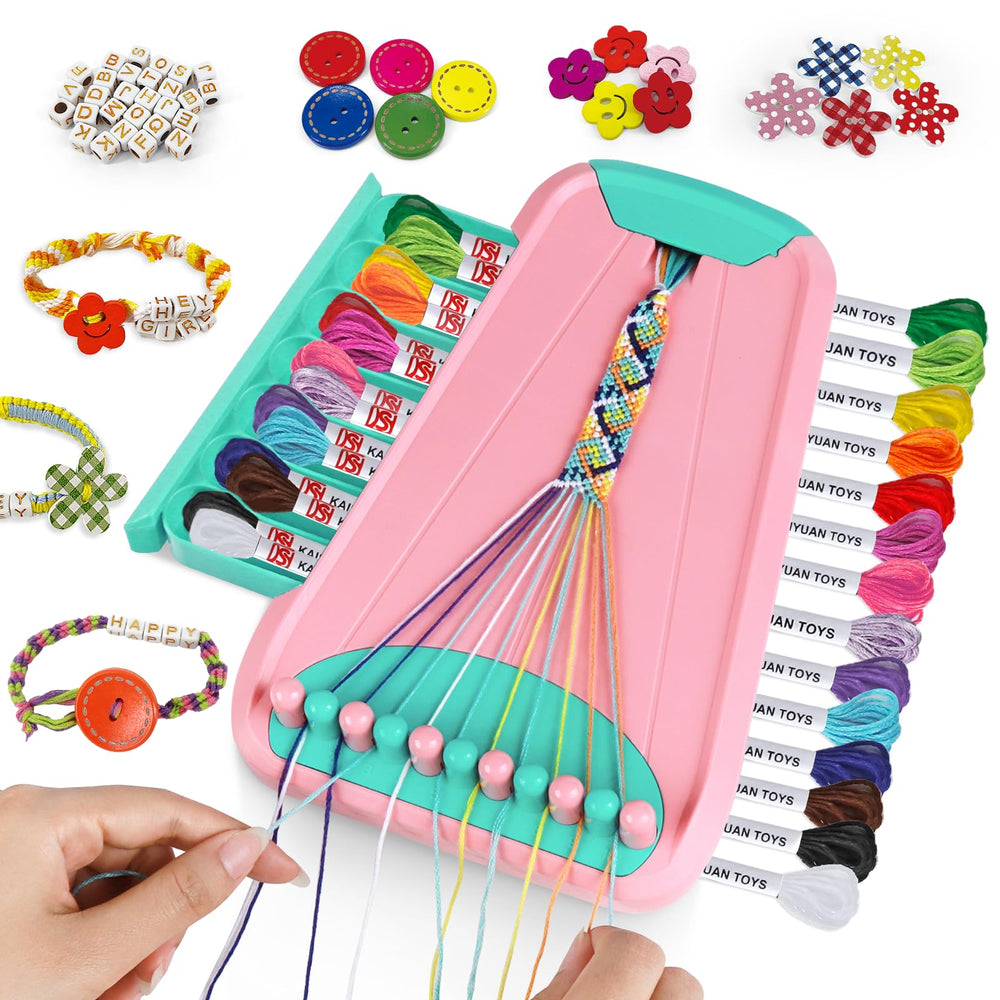 CEUCAL bracelet kit top view showing organized threading for beginner-friendly crafting