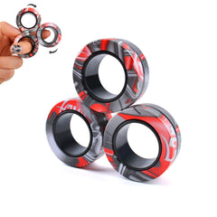 Cevioce 3Pcs Magnetic Rings Fidget Set packaging shows portable stress relief on the go.