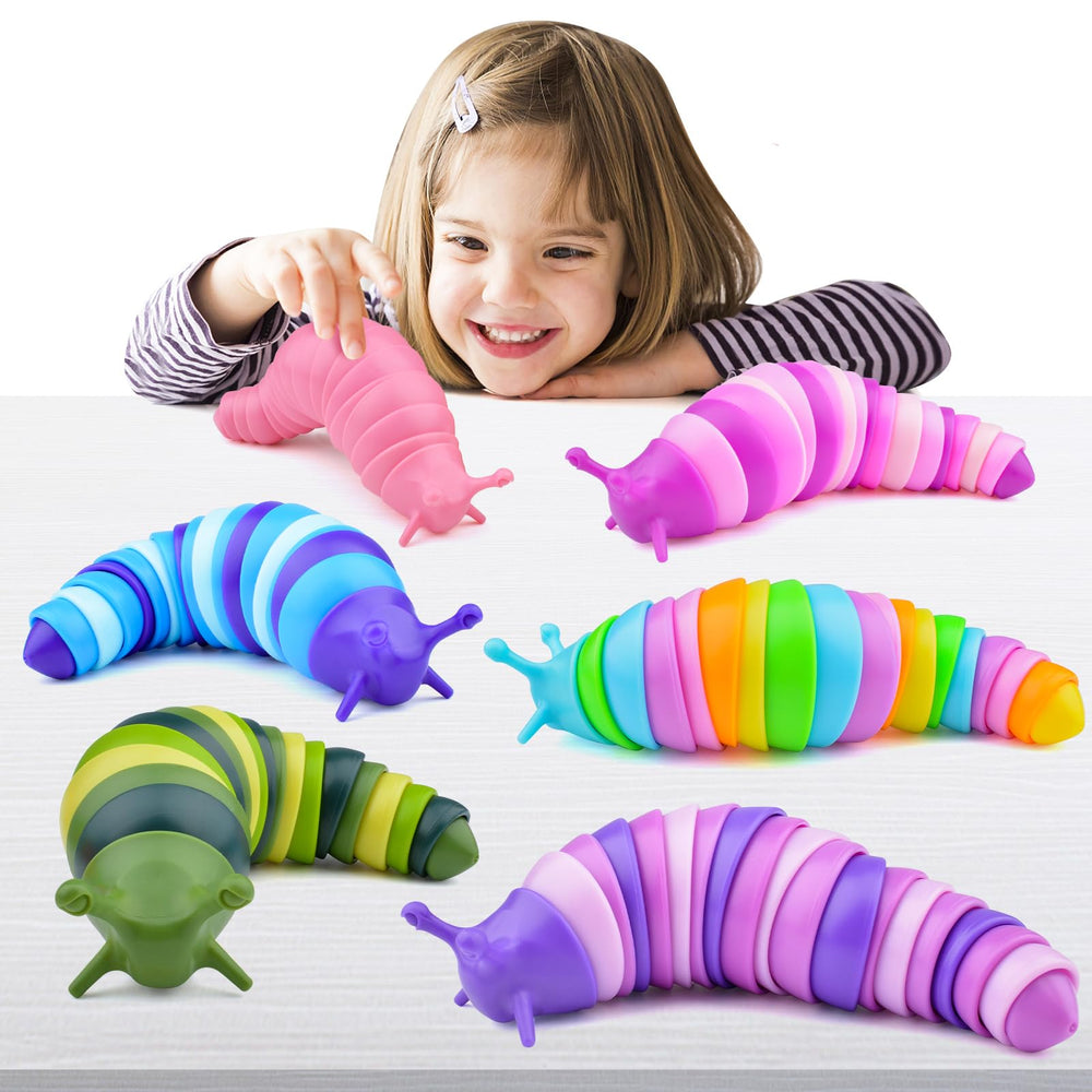 Cevioce 6-sensory slug fidget toy in blue for stress relief and focus.