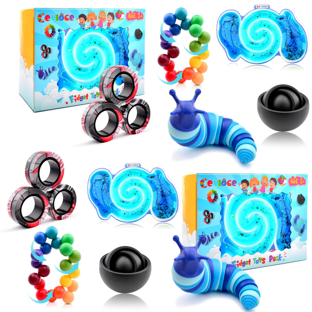 Cevioce fidget gyro toy aids focus and stress relief through tactile spinning.
