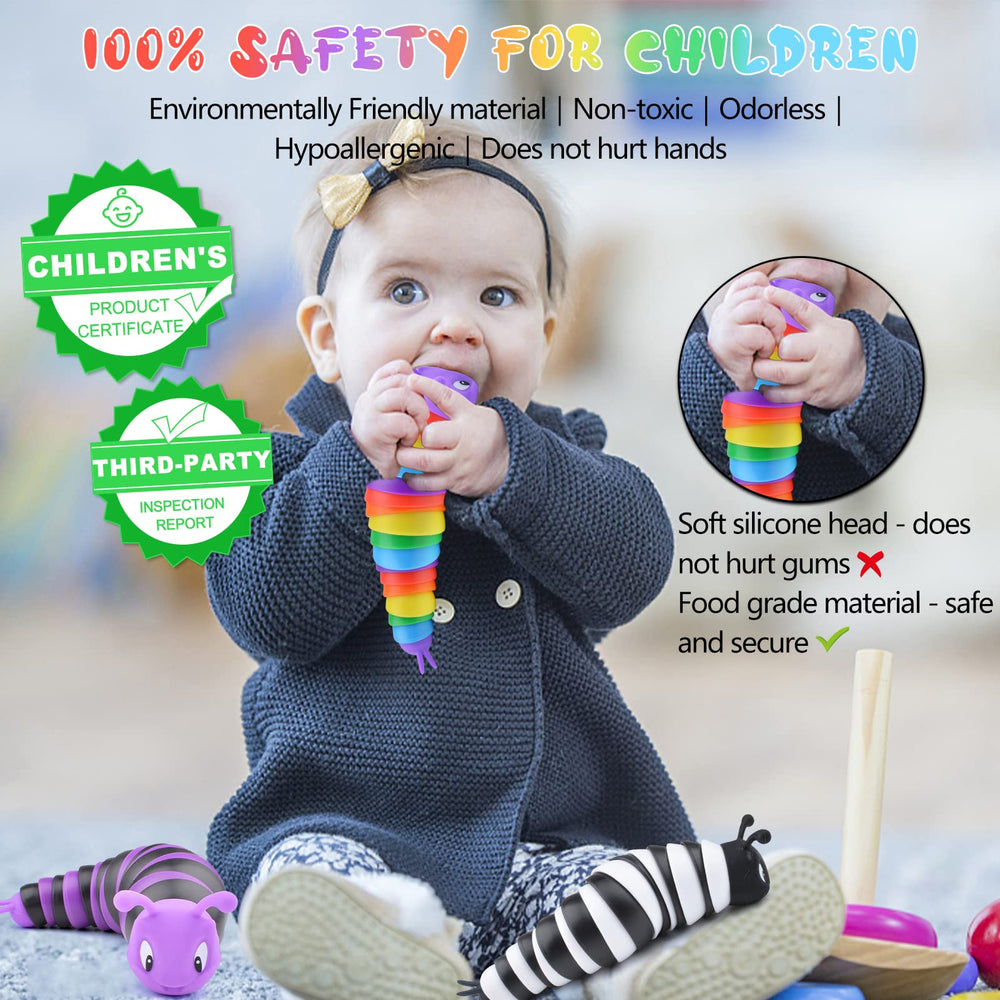 Cevioce fidget slug toy 3-pack display highlights color variety for sensory play.