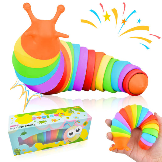 Cevioce fidget slug toy held in hand for tactile stress-relief and focus.
