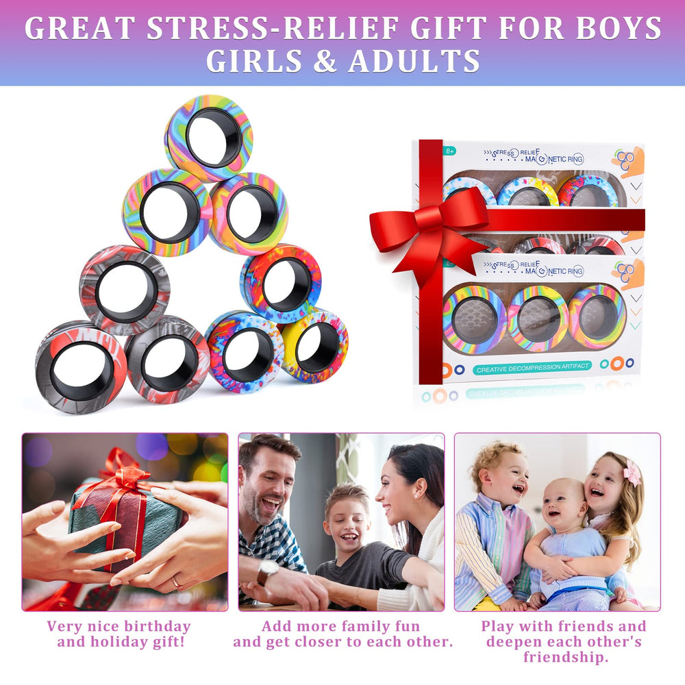 Cevioce magnetic rings handled by adults and teens, versatile fidget option.
