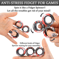 Cevioce rings on desk illustrate discreet stress relief during work.