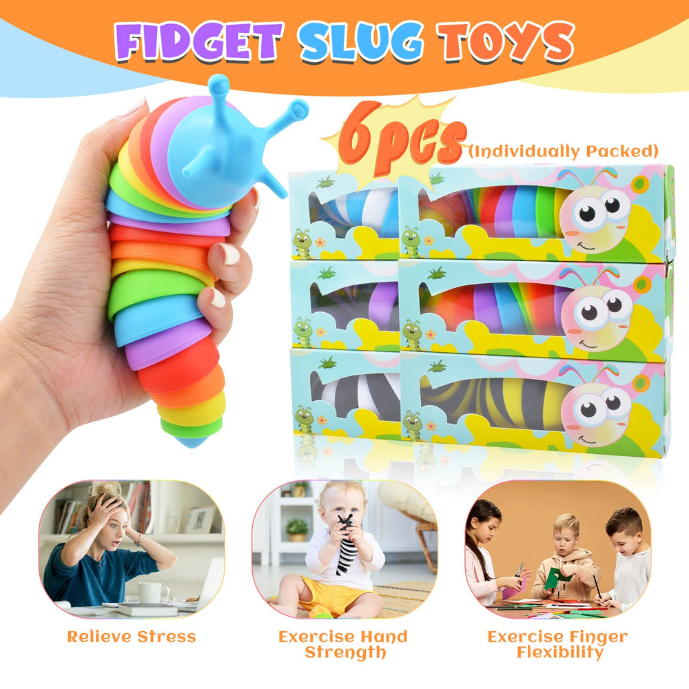 Cevioce Sensory Slug Toy, compact size for portable play anywhere.