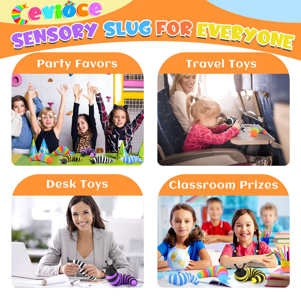 Cevioce Sensory Slug Toy, travel-friendly, great for road trips or flights.