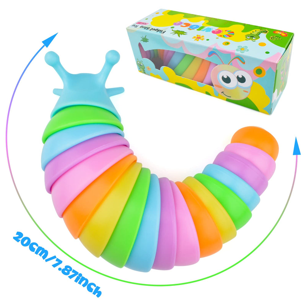 Cevioce Sensory Slug Toy wriggle movement highlights kinetic play for calm concentration.