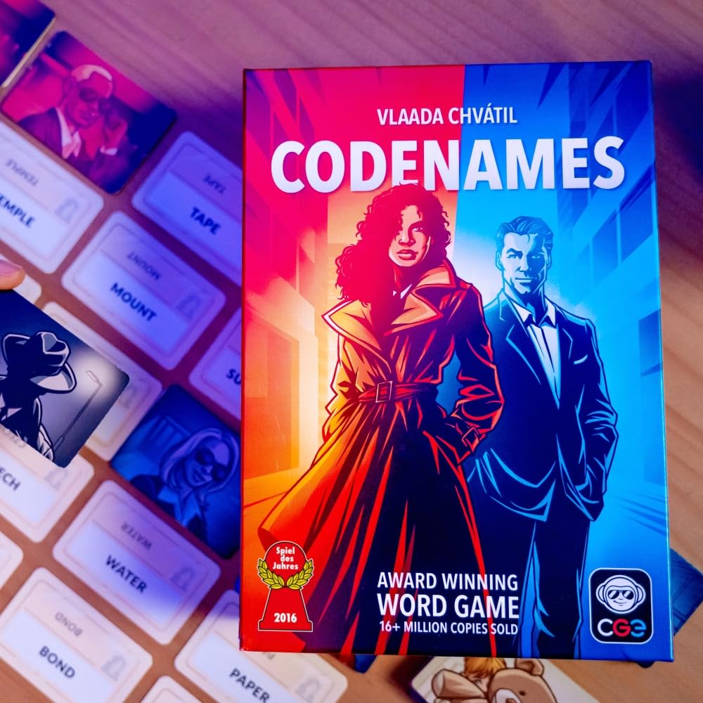CGE Codenames 2nd Edition packaging and contents promise durable components for shared play.