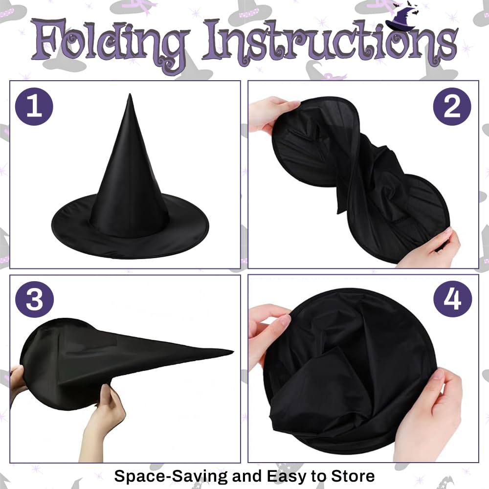 CGIYYAR hanging installation witch hat for ceiling, porch, or tree decorations.