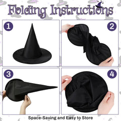 CGIYYAR hanging installation witch hat for ceiling, porch, or tree decorations.