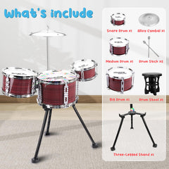 CHADRIGIVS toy drum set features bright colors ideal for gifting.