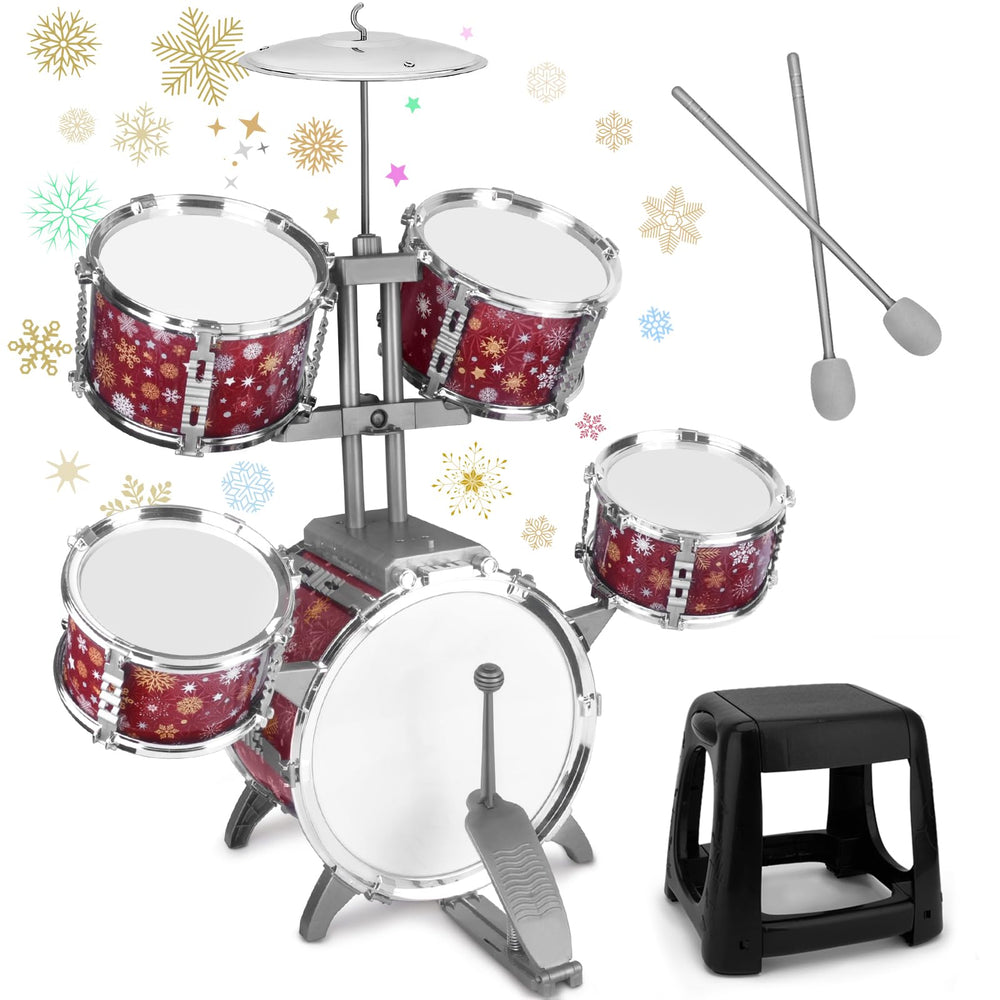 CHADRIGIVS kids drum set red bass drum with pedal for immersive playtime rhythm