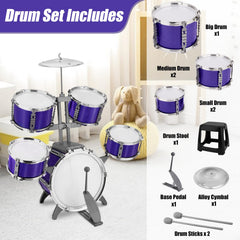 CHADRIGIVS Kids Jazz Drum Set kid playing demonstrates interactive musical exploration.