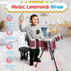 CHADRIGIVS drum kit with three drums and cymbal supports rhythm exploration.