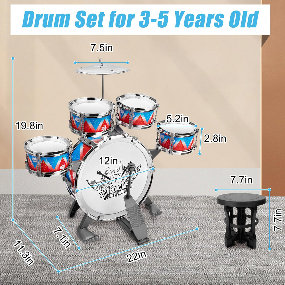 CHADRIGIVS toddler drum set included stool for comfortable practice