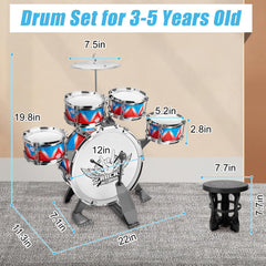 CHADRIGIVS toddler drum set included stool for comfortable practice