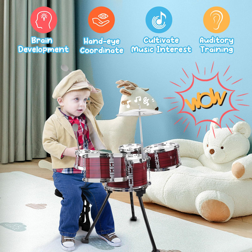 CHADRIGIVS drum set with cymbal supports engaging musical play for kids.