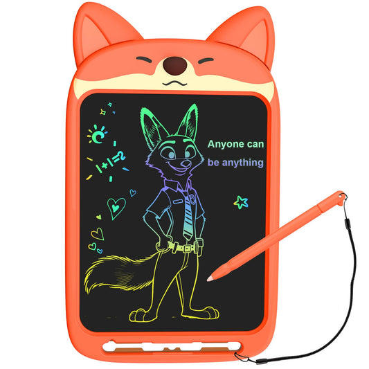 CHAFEGY Fox LCD Doodle Tablet front view shows kid-friendly design for creative drawing.