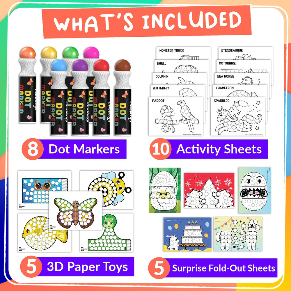 Chalkola coloring activity book kit for kids learning colors