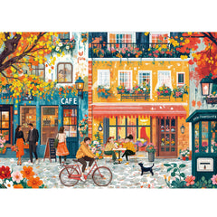 Chalzidar 1000-piece puzzle with romantic European street scene for calming evenings.