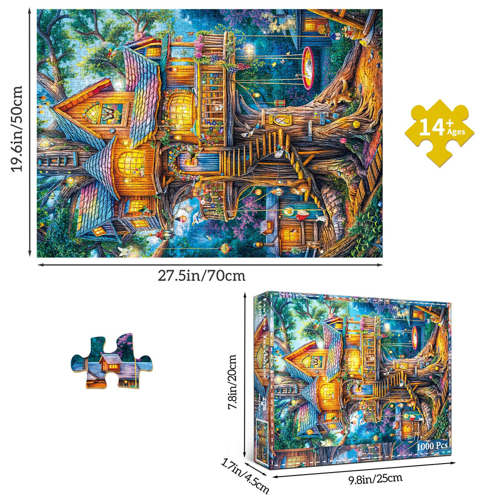 Chalzidar Elf Tree 1000 pieces with interlocking edges, enhancing focus during assembly.