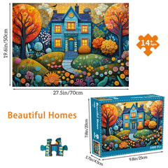 Chalzidar jigsaw warm blue house with lights inspires cozy home décor moments.