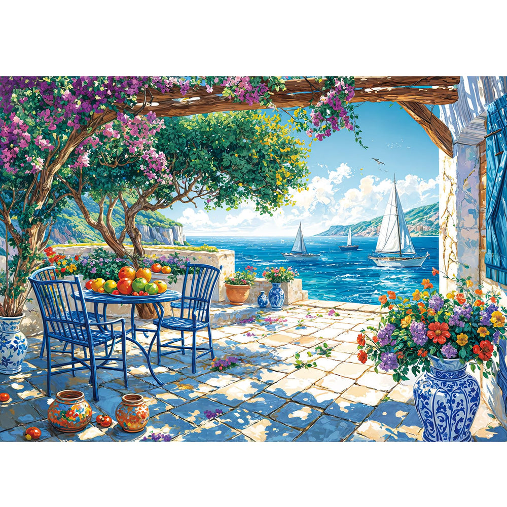 Chalzidar Summer Coast 1000-piece puzzle for calm, focused assembly.