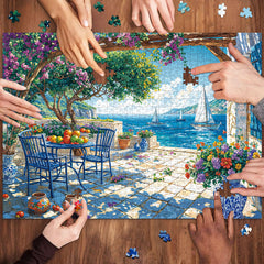Chalzidar completed puzzle decor ready to hang on wall.