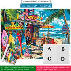 Chalzidar completed puzzle on wall decor adds coastal charm.