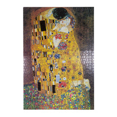 CHAMBERART The Kiss puzzle finished size is 21 by 15 inches.