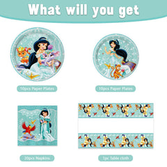 CHAMPBULL Princess Jasmine napkins for quick cleanup and color
